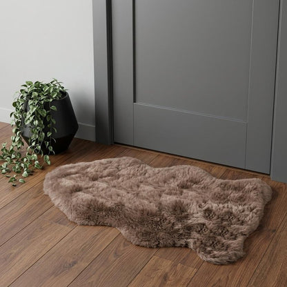 2' X 3' Taupe Genuine Sheepskin Shag Area Rug