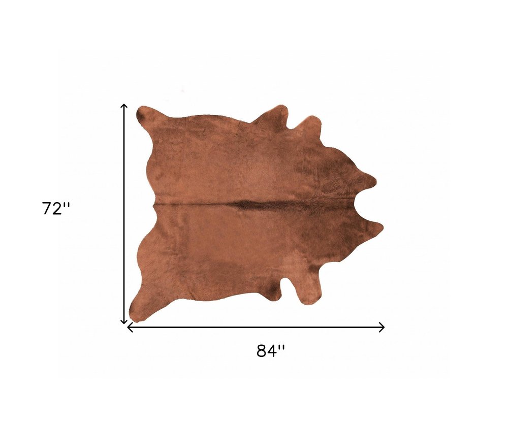 6' X 7' Brown Cowhide Area Rug