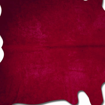 72" X 84" Burgundy Cowhide  Rug