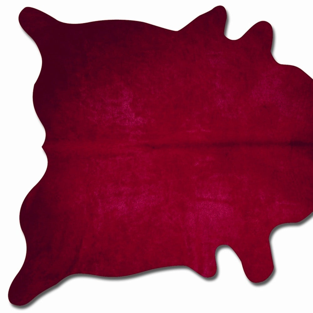 72" X 84" Burgundy Cowhide  Rug