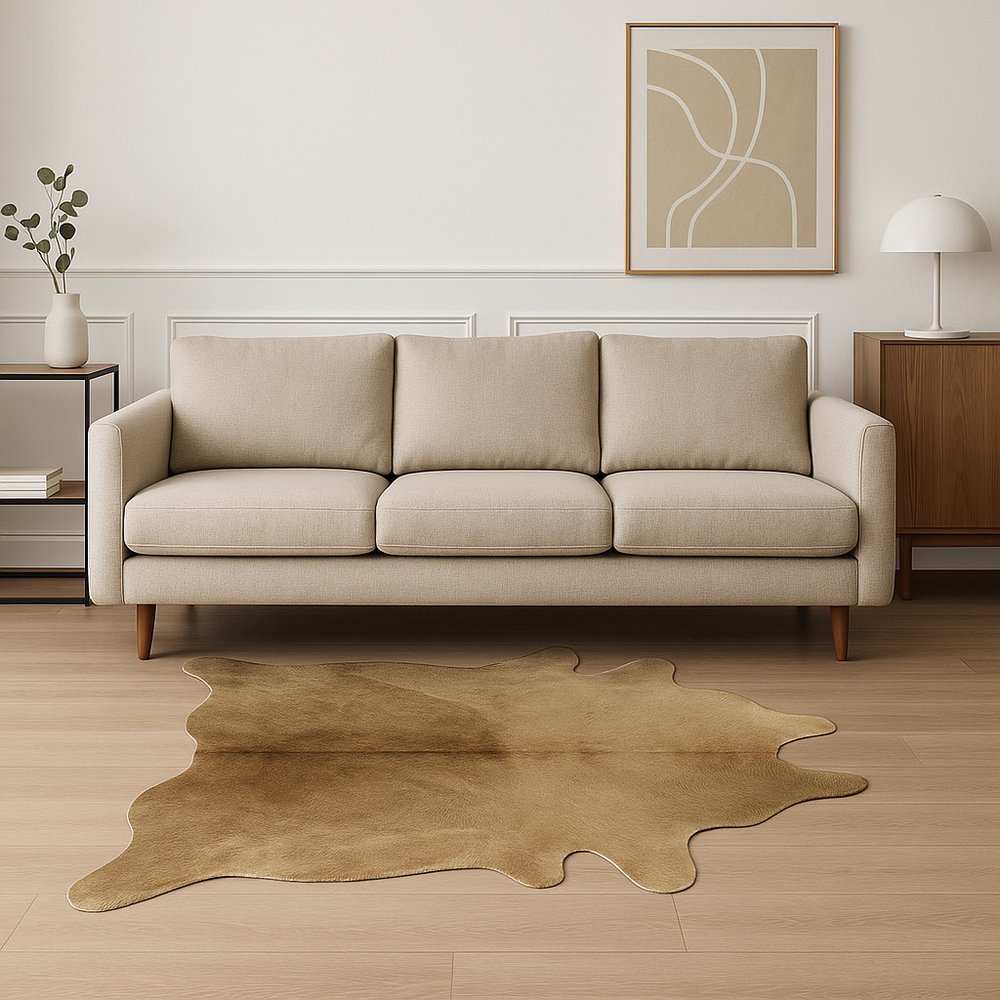 6' X 7' Brown Cowhide Area Rug
