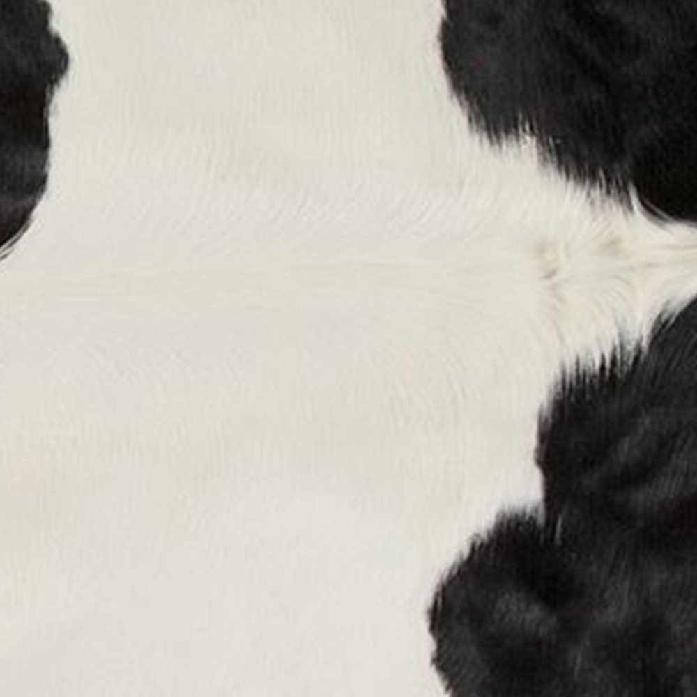 6' X 7' Black And White Cowhide Cowhide Print Area Rug