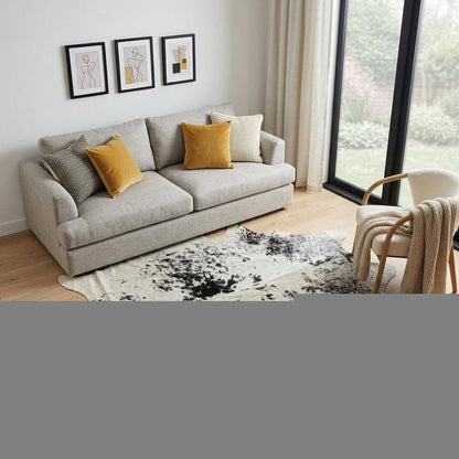 6' X 7' Black And White Cowhide Area Rug