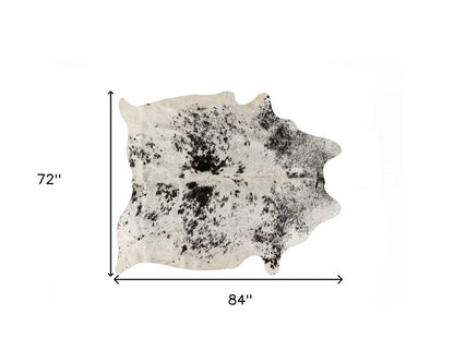 6' X 7' Black And White Cowhide Area Rug