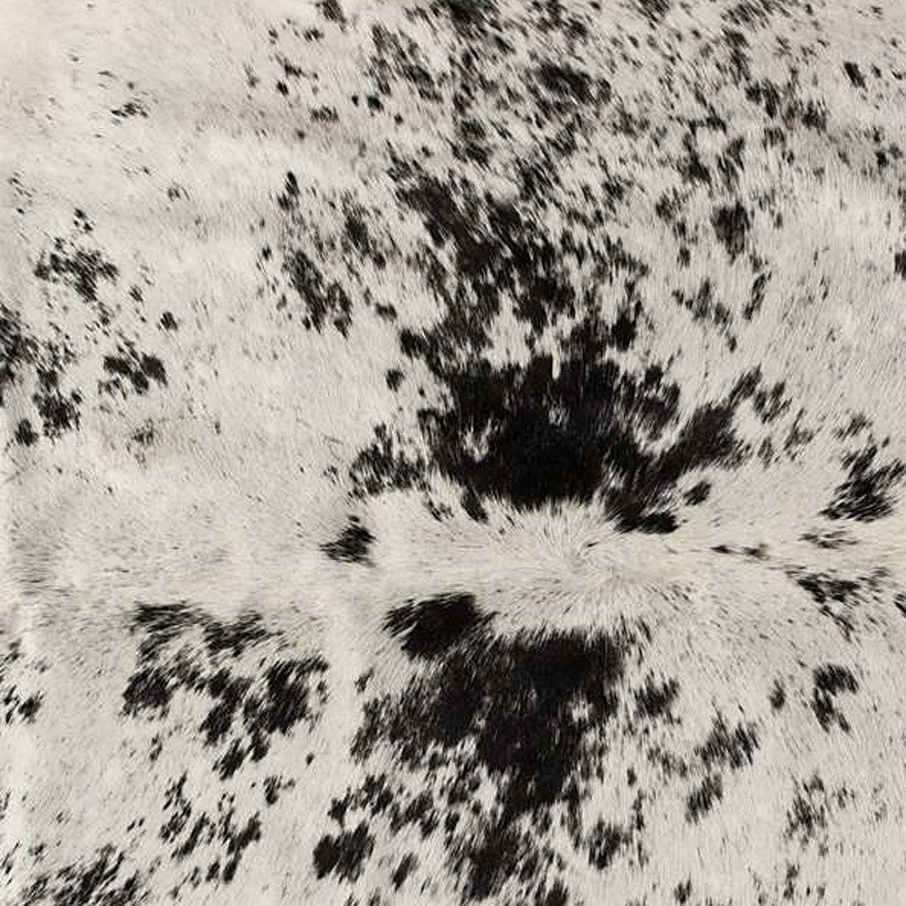 72" X 84" White And Black Cowhide  Rug