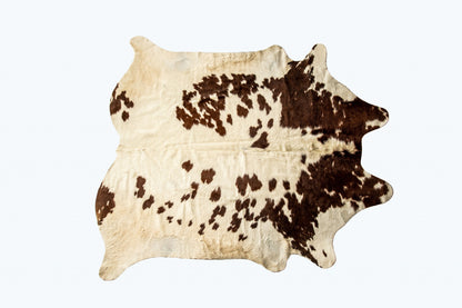 6' X 7' Brown and White Cowhide Handmade Area Rug