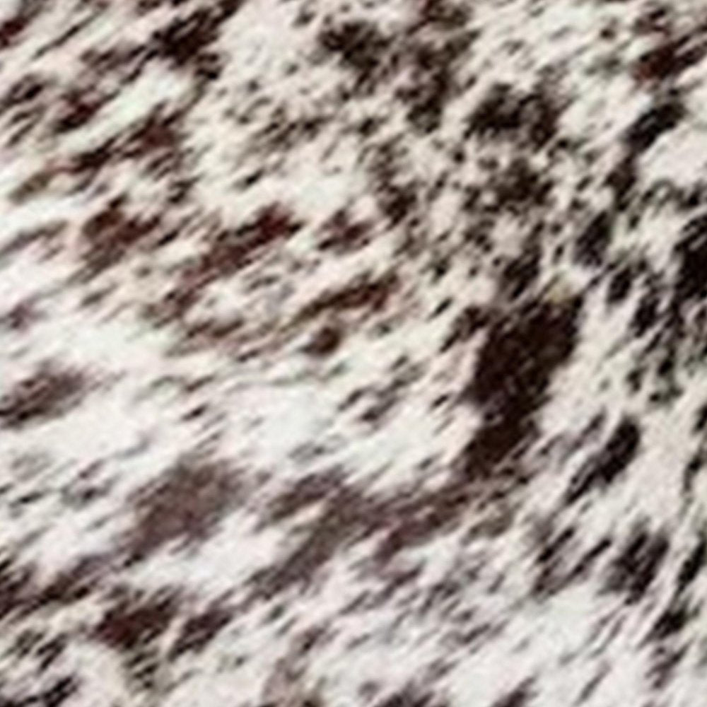 6' X 7' Brown And White Cowhide Cowhide Print Area Rug