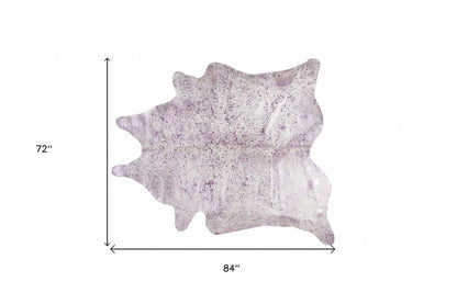 6' X 7' Black And Silver Cowhide Cowhide Print Area Rug