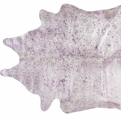 6' X 7' Black And Silver Cowhide Cowhide Print Area Rug