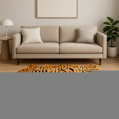6' X 7' Brown And Black Cowhide Tiger Print Area Rug