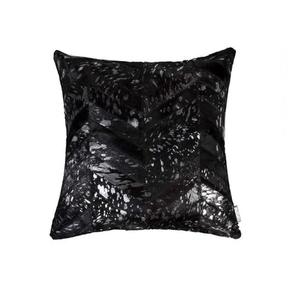 18" Natural And Gold Cowhide Throw Pillow