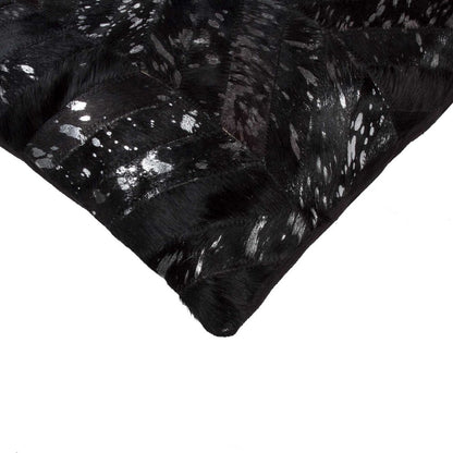 18" Natural And Gold Cowhide Throw Pillow