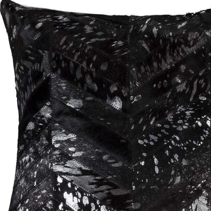 18" Natural And Gold Cowhide Throw Pillow