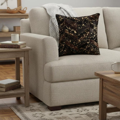 18" Wine Cowhide Throw Pillow