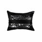 12" X 20" Gray and Silver Striped Cowhide Lumbar Throw Pillow