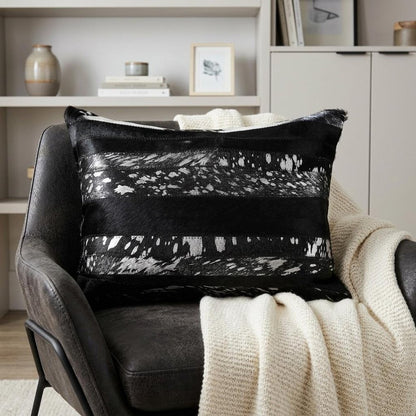 12" X 20" Natural And Gold Cowhide Throw Pillow