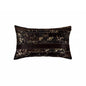 12" X 20" Black and Silver Cowhide Throw Pillow