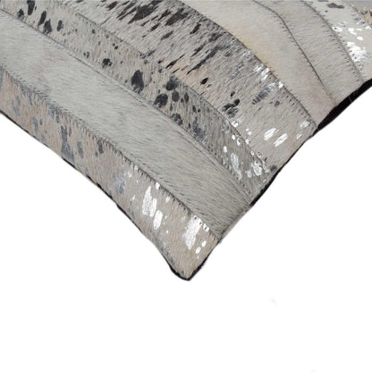 12" X 20" Natural And Gold Cowhide Throw Pillow