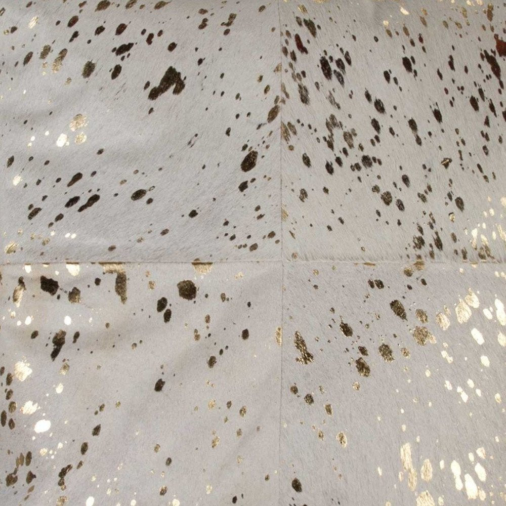 18" Black and Silver Cowhide Throw Pillow