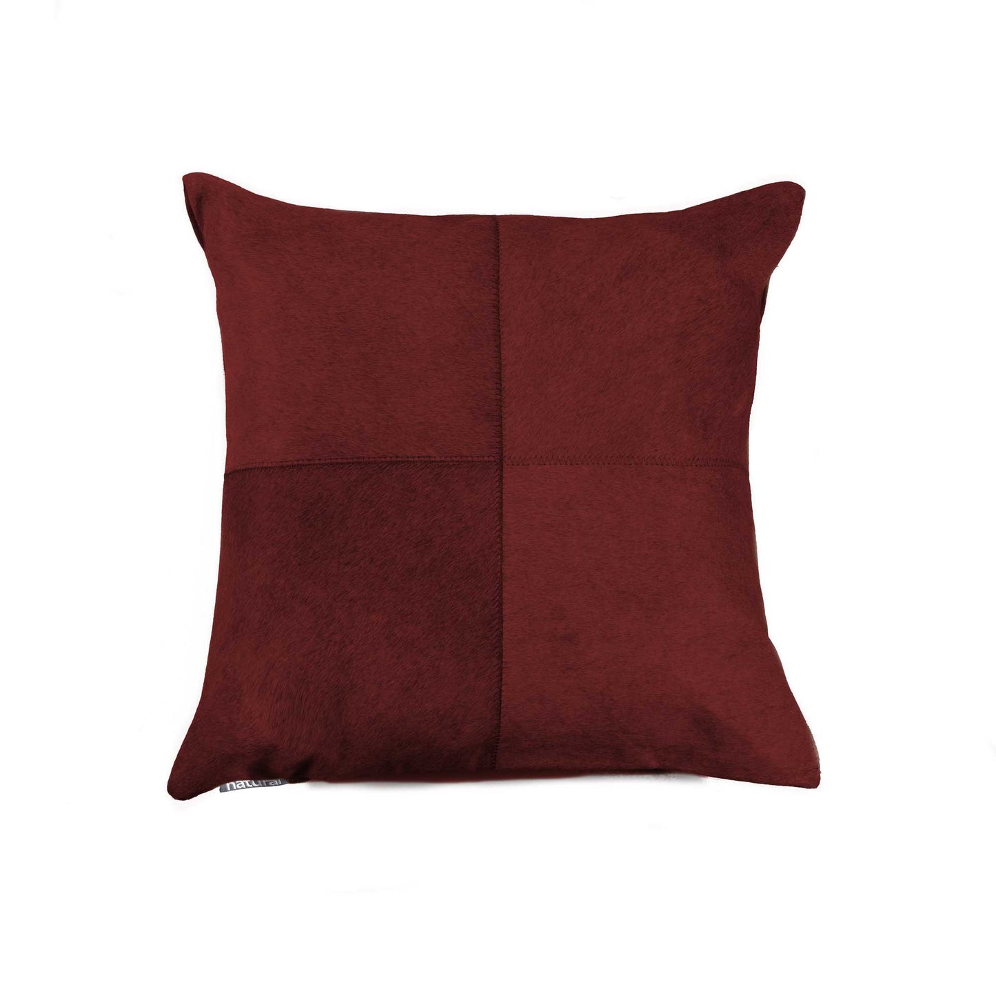 18" Wine Cowhide Throw Pillow