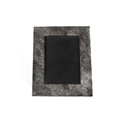 4" x 6" Gray Cowhide Tabletop Picture Frame with Mat