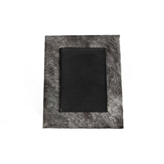 4" x 6" Gray Cowhide Tabletop Picture Frame with Mat