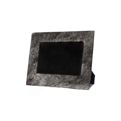 4" x 6" Gray Cowhide Tabletop Picture Frame with Mat