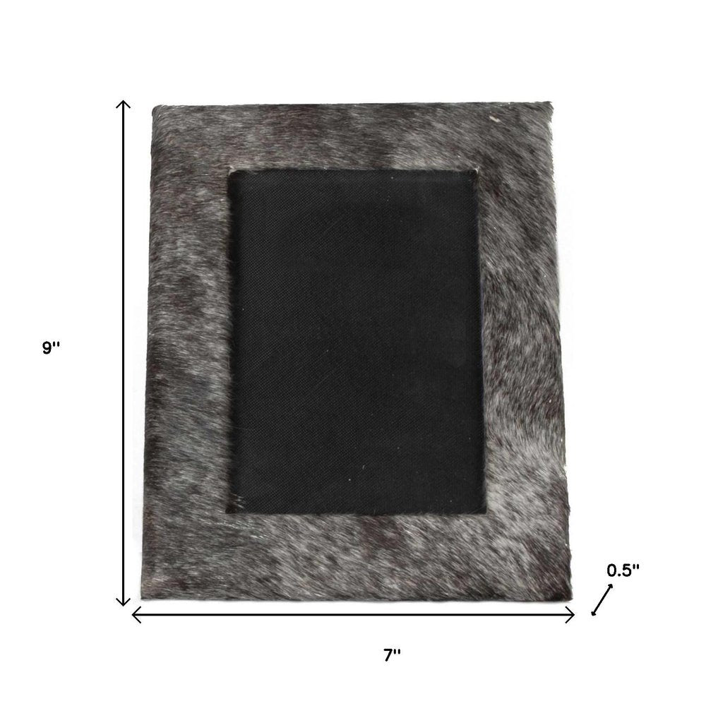 4" x 6" Natural Cowhide Tabletop Picture Frame with Mat