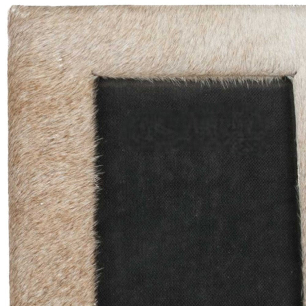 4" x 6" Natural Cowhide Tabletop Picture Frame with Mat