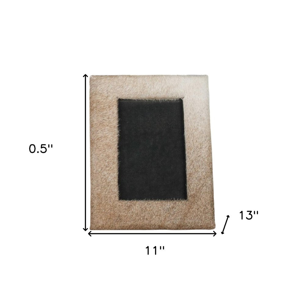 8" x 10" Natural Cowhide Tabletop Picture Frame with Mat