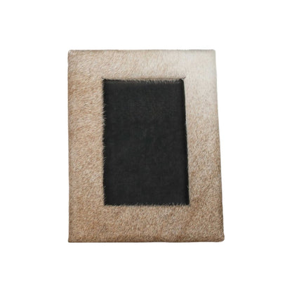 8" x 10" Natural Cowhide Tabletop Picture Frame with Mat