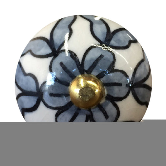 1.5" X 1.5" X 1.5" White Blue And Black  Knobs 12 Pack