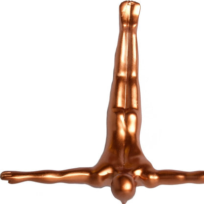 7" X 7" Gold Resin Diving Man Hanging Dimensional Sculpture