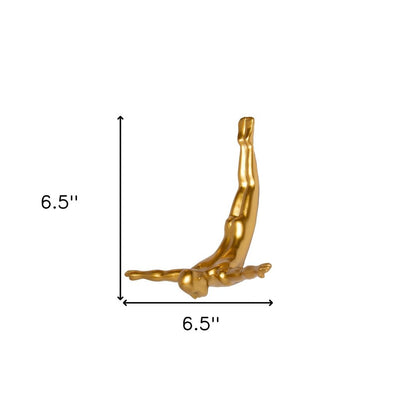 7" X 7" Black Resin Diving Man Hanging Dimensional Sculpture