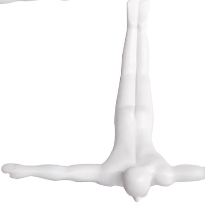 Set of Three Black Resin Diving Man Hanging Dimensional Sculpture