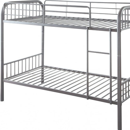 Gunmetal Twin Over Twin Metal Bunk Bed