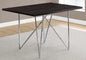 32" Dark Brown And Silver Metal Dining Table