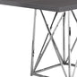 48" Taupe And Silver Metal Dining Table