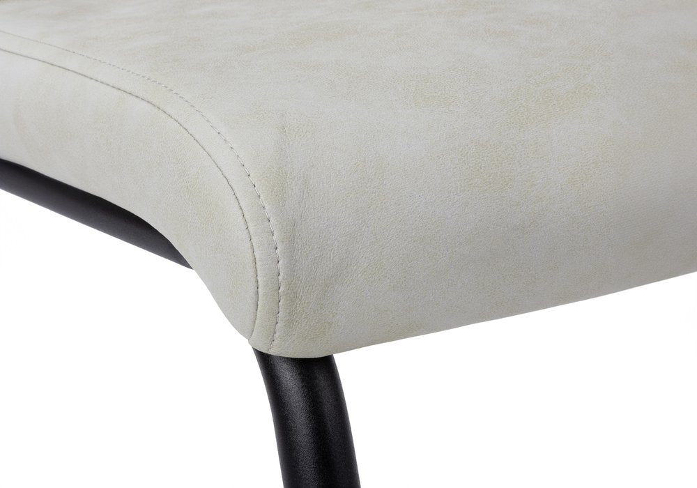 Set of Two Gray And Black Upholstered Polyester Dining Side Chairs