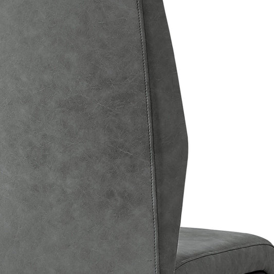 Set of Two Gray And Black Upholstered Polyester Dining Side Chairs