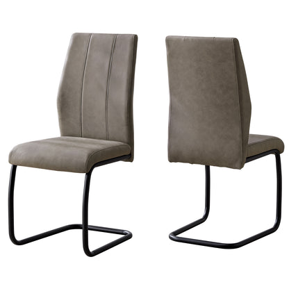 Set of Two Gray And Black Upholstered Polyester Dining Side Chairs