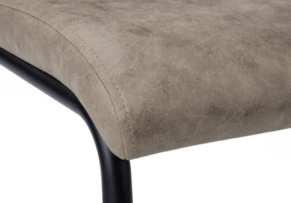 Set of Two Gray And Black Upholstered Polyester Dining Side Chairs