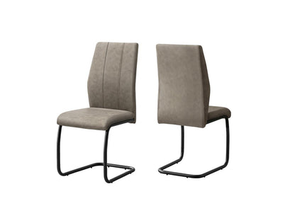 Set of Two Gray And Black Upholstered Polyester Dining Side Chairs