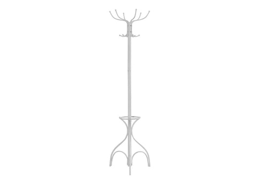 18" X 18" X 70" White  Metal  Coat Rack