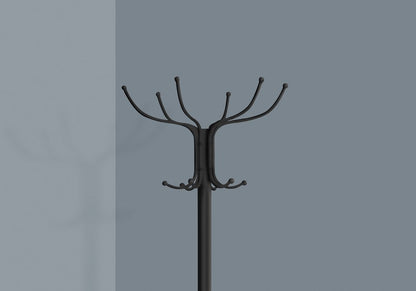 18" X 18" X 70" Black  Metal  Coat Rack