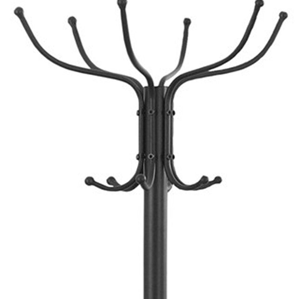 18" X 18" X 70" Black  Metal  Coat Rack