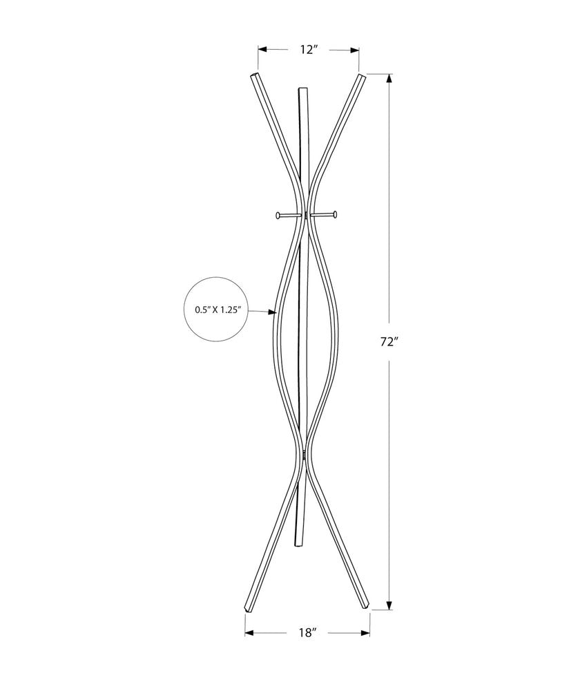 72" Black Metal Coat Rack