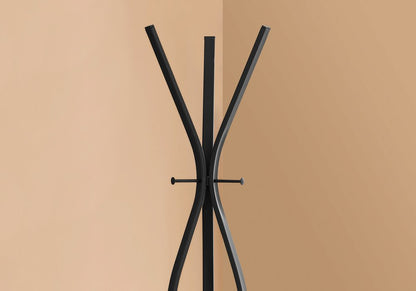 72" Black Metal Coat Rack