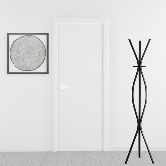 72" Black Metal Coat Rack