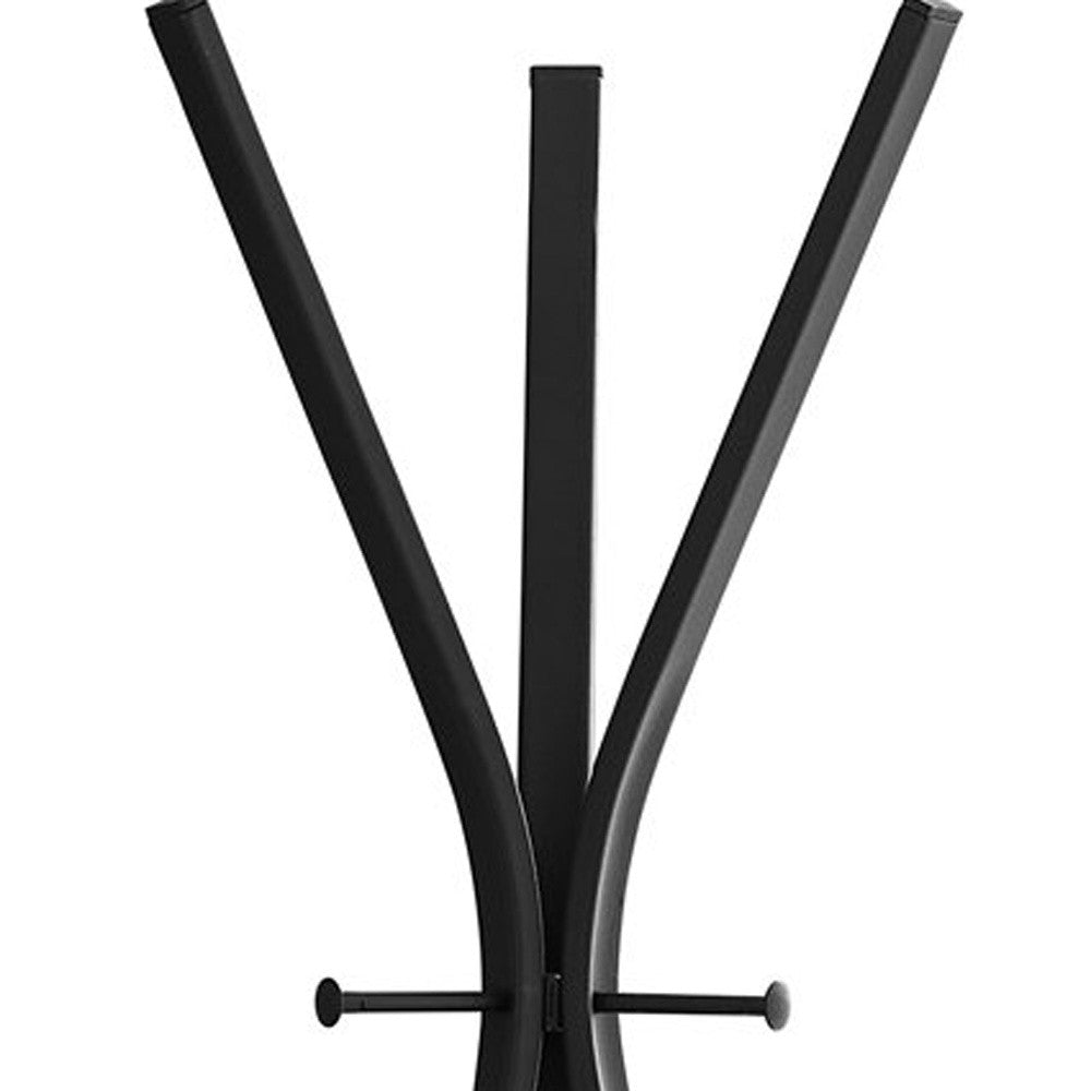 72" Black Metal Coat Rack